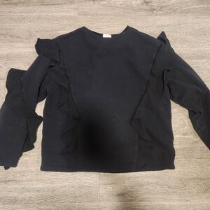 🔥Black ruffle top